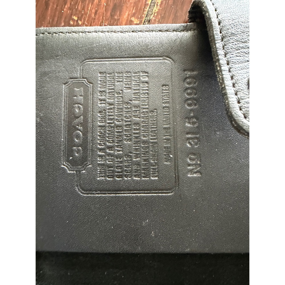 Vintage Coach Black Glove Tanned Leather Checkbook Cover Wallet USA Made - Picture 3 of 11